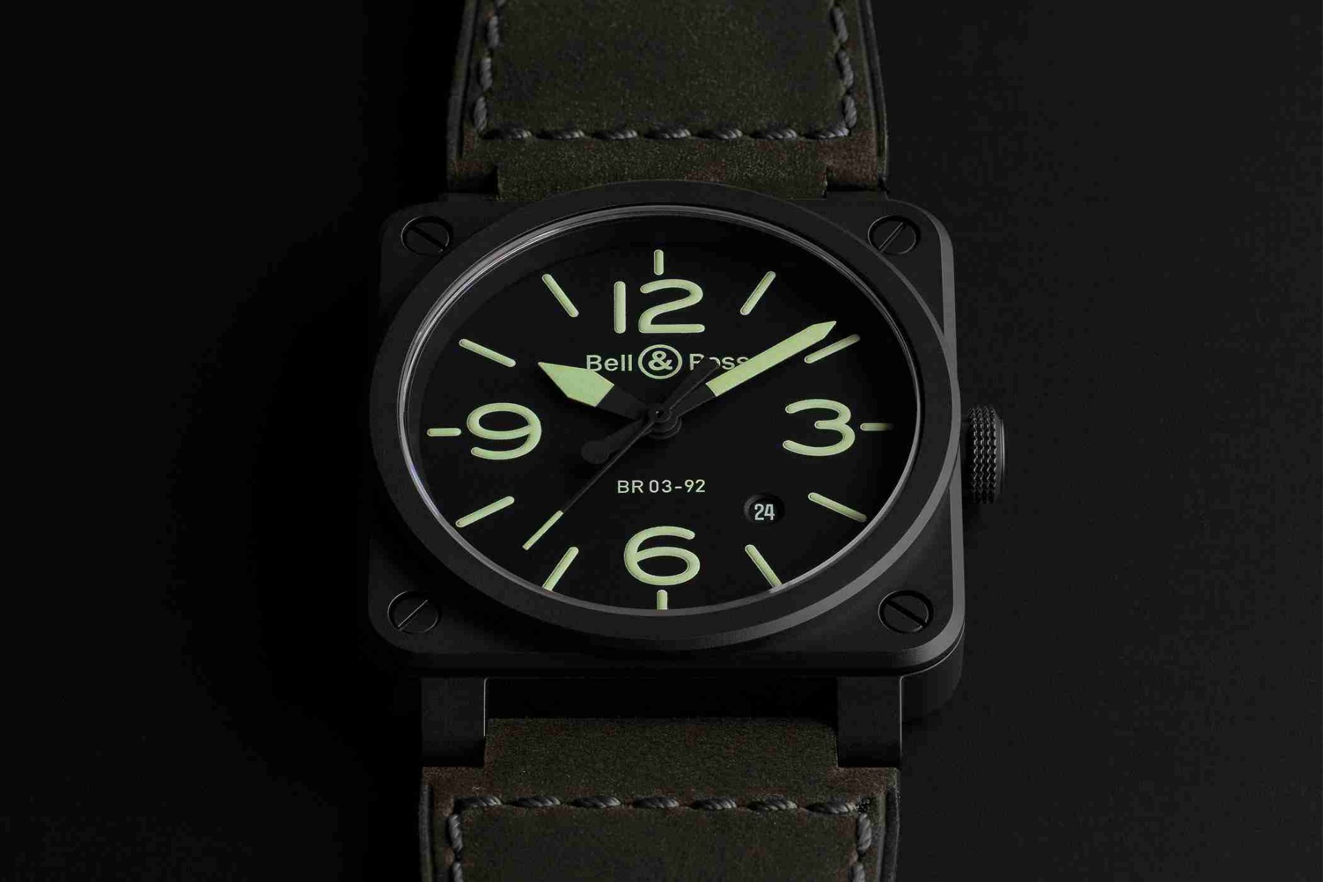 The New Swiss Bell & Ross BR03-92 Nightlum Black Dial Matte Ceramic 42mm Replica Watches 2